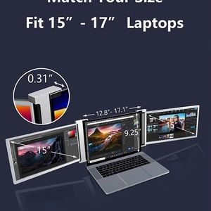15 Inch Triple Portable Monitor, 1080P FHD Laptop Screen